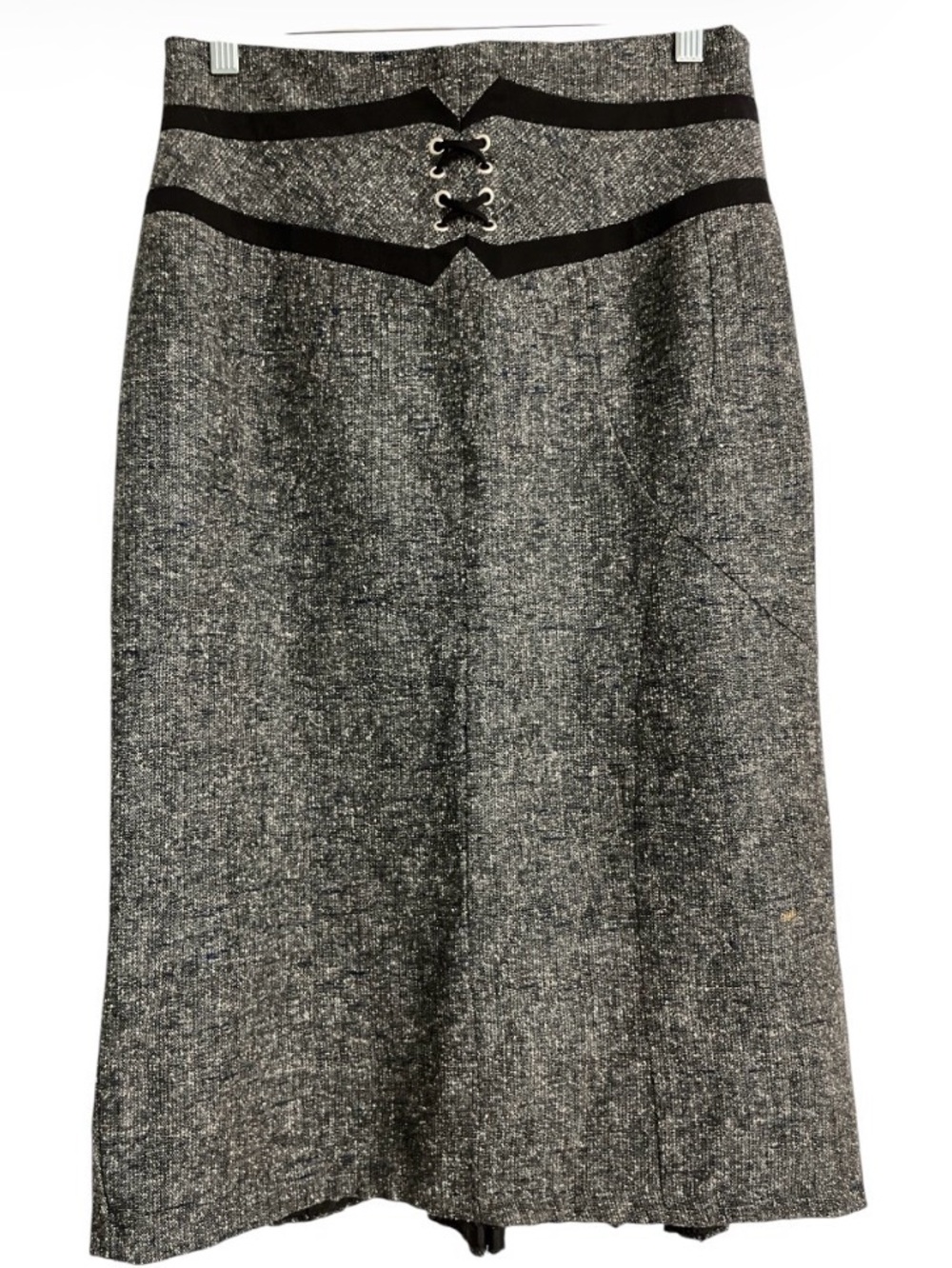 Vintage Corset Pencil Straight Midi Skirt Black back pleated women size 6